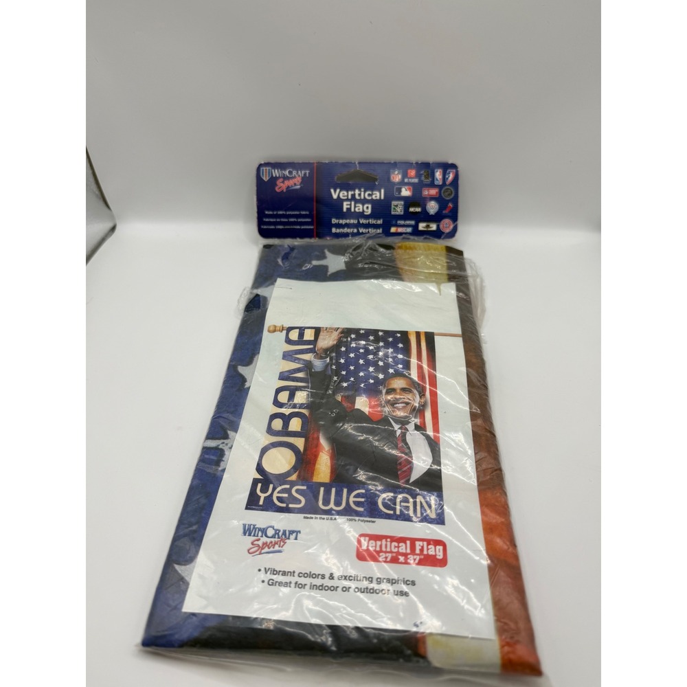 WinCraft Barack Obama Yes We Can Vertical Flag 27x37 American Banner NWT USA